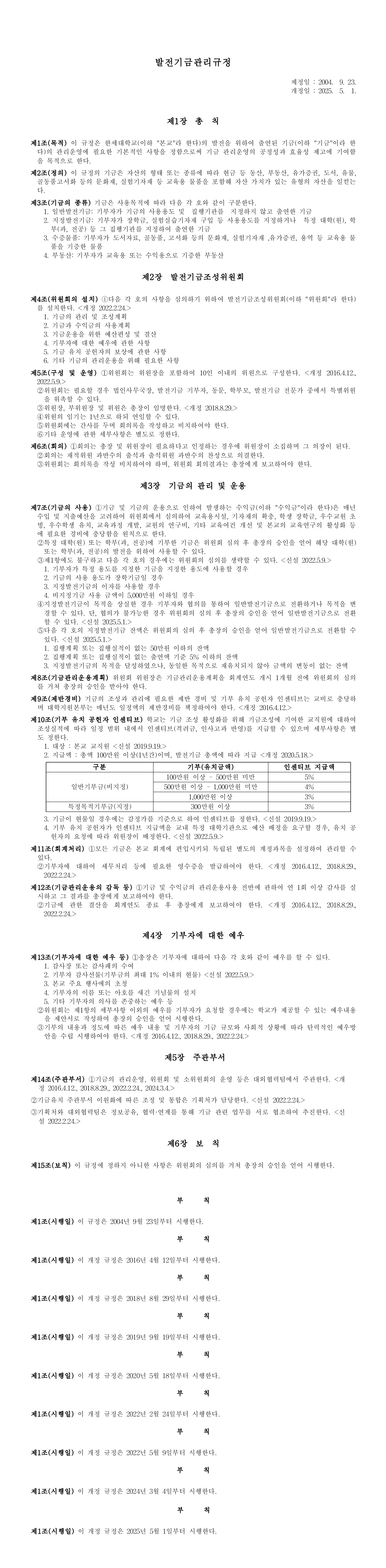 발전기금 관리규정