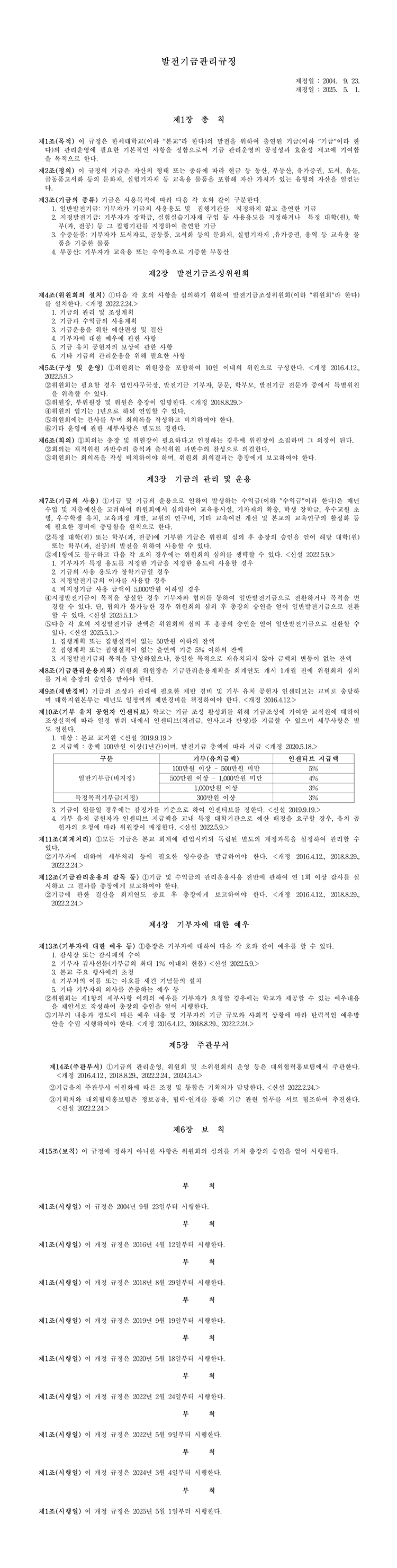 발전기금 관리규정